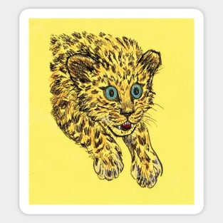 Leopard Cub drawing Sticker